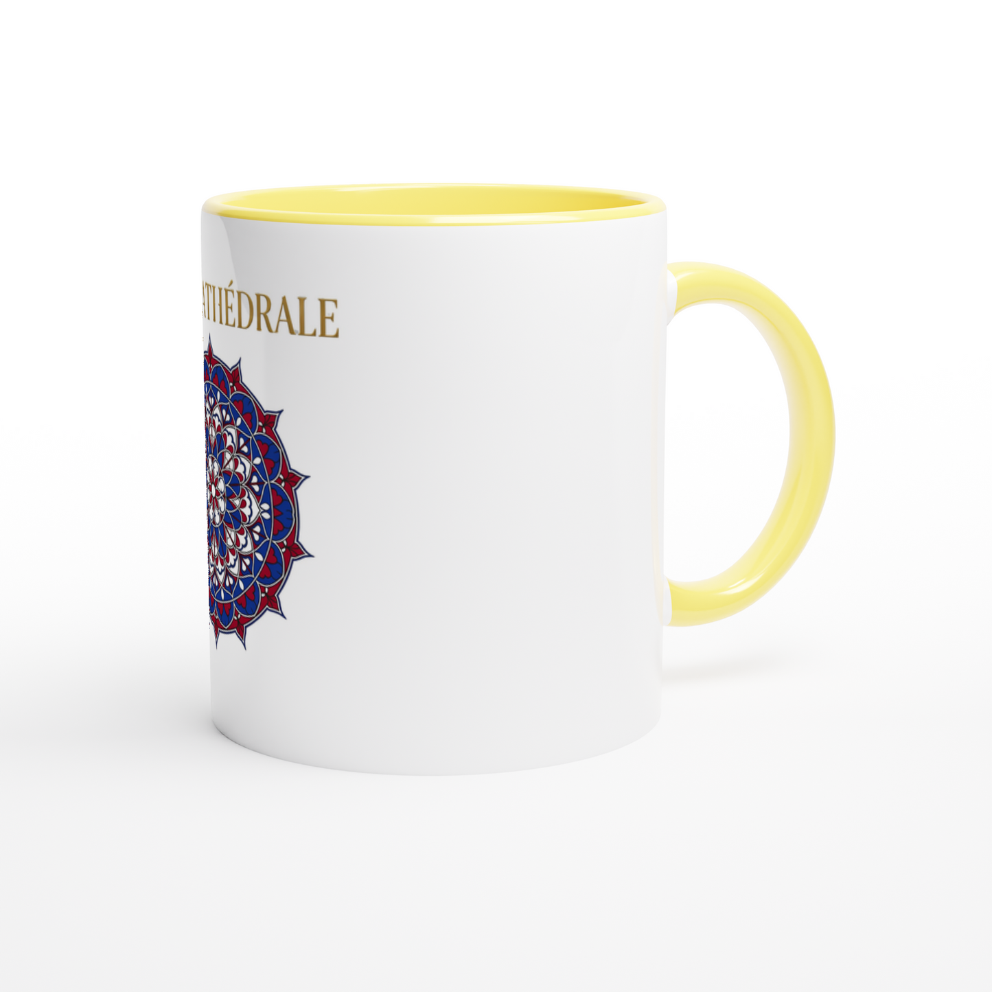 Mug en céramique rose cathédrale  blanche 325 ml (11 oz) avec intérieur coloré