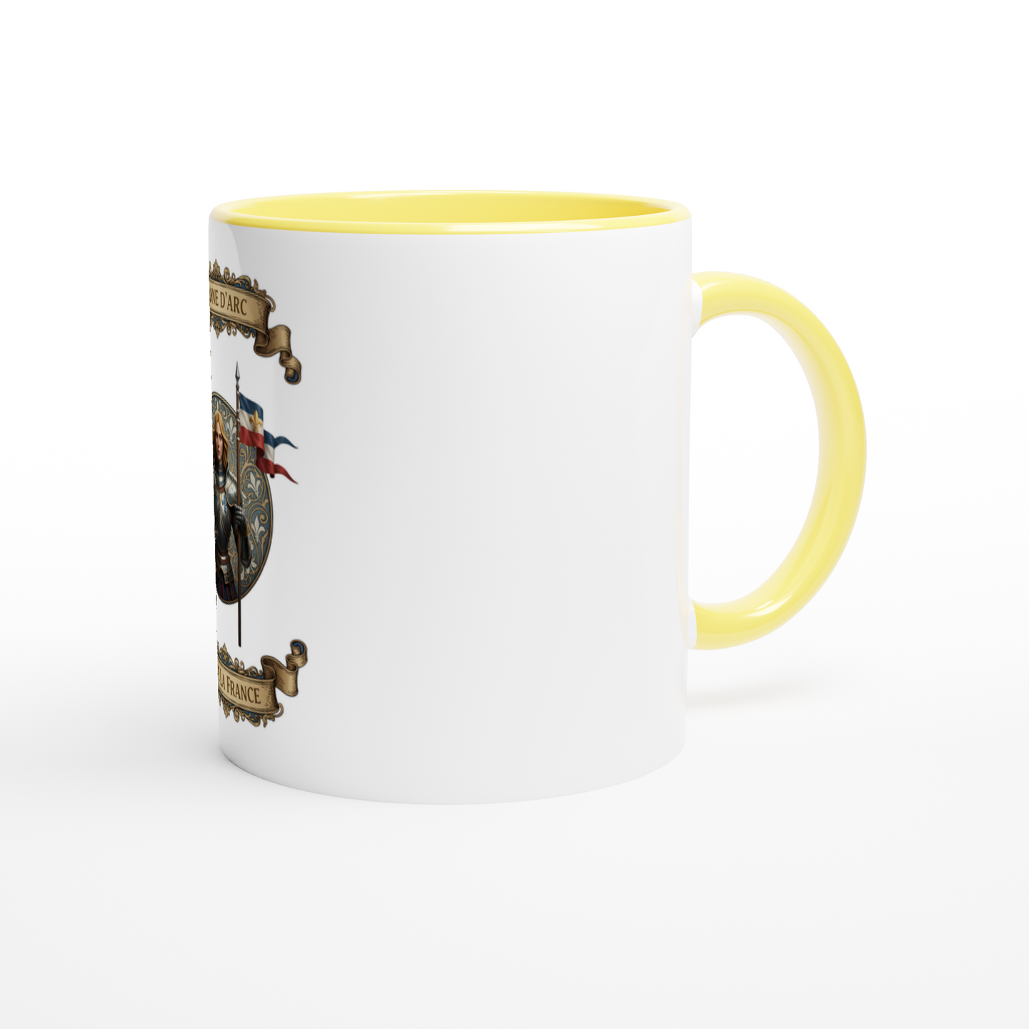 Mug en céramique  jeanne d'arc blanche 325 ml (11 oz) avec intérieur coloré