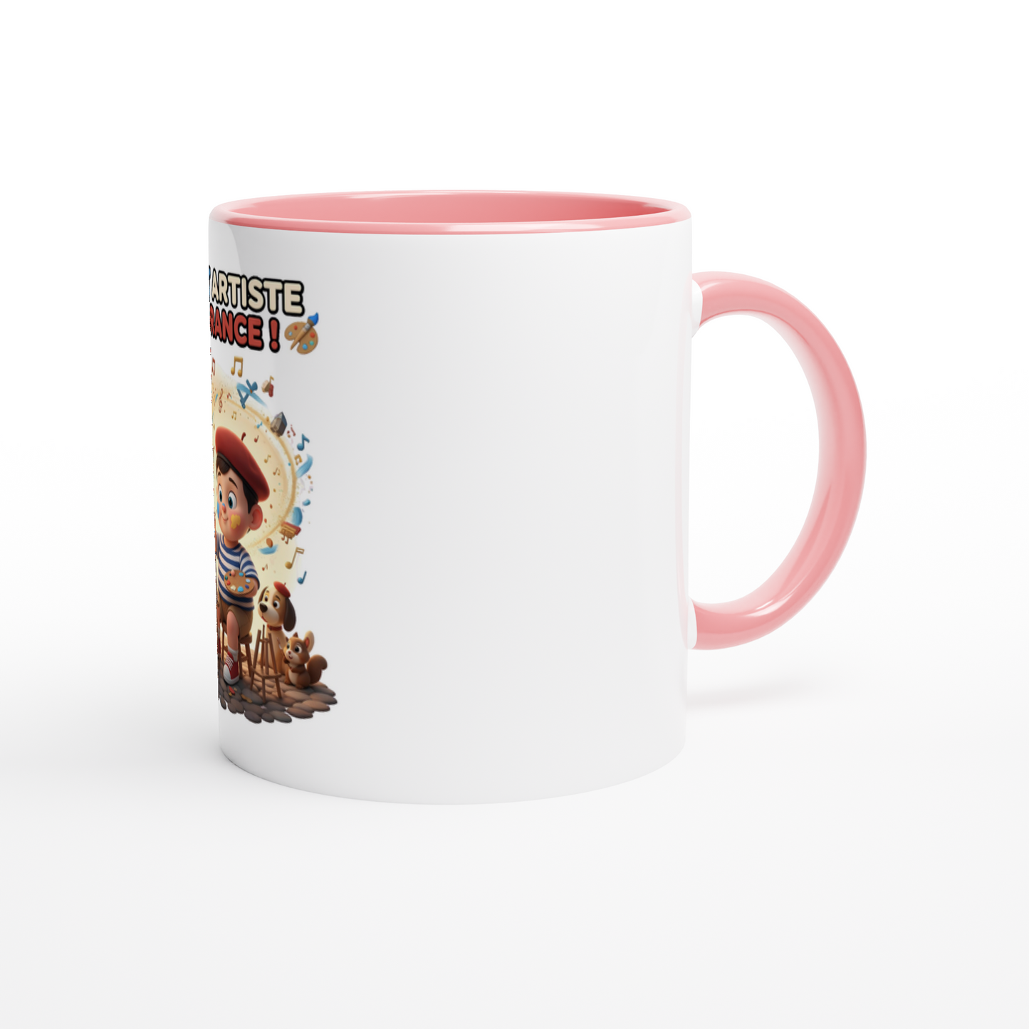 White 11oz Ceramic Mug garçon petit artiste de France