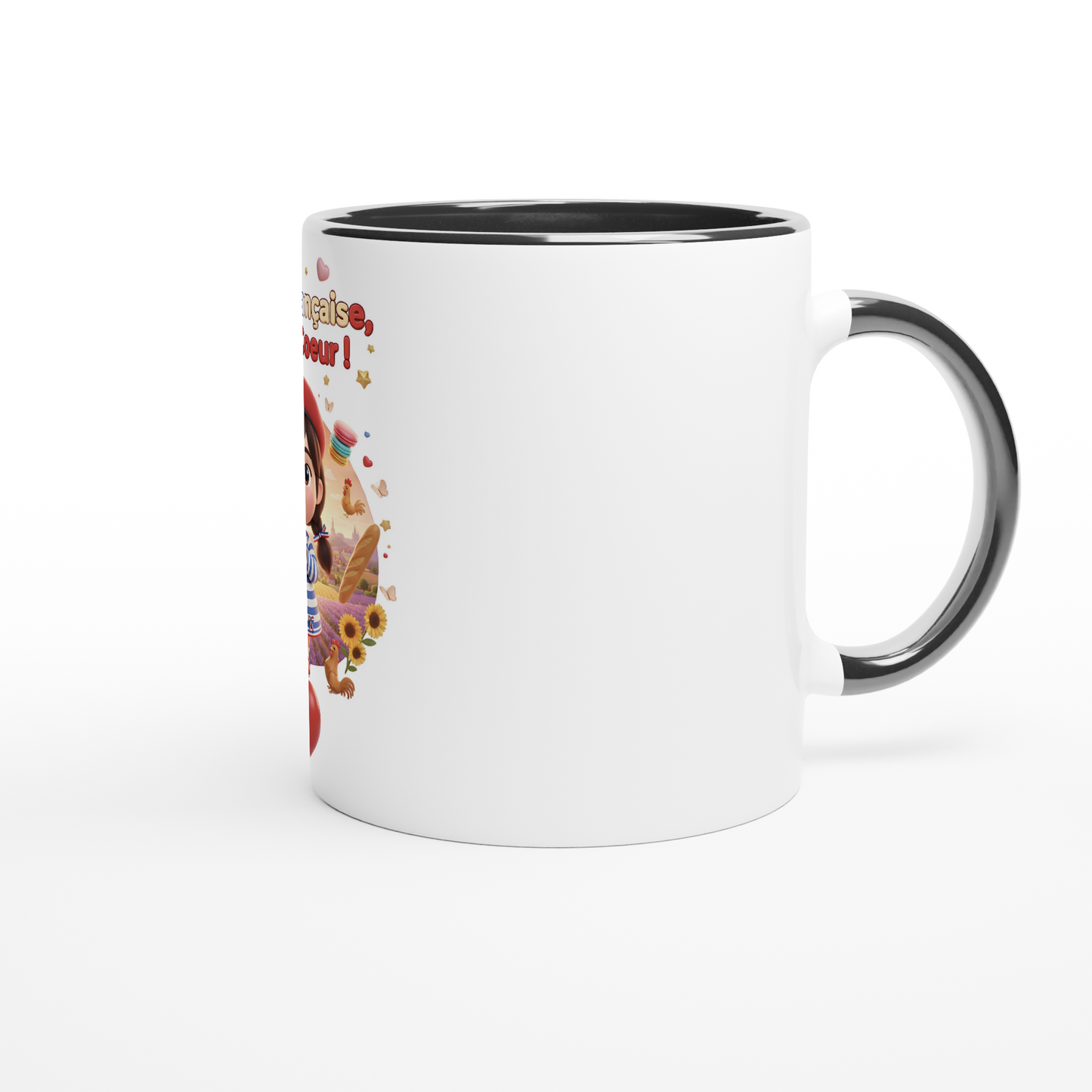 Mug en céramique  Française au grand cœur de 325 ml (11 oz)