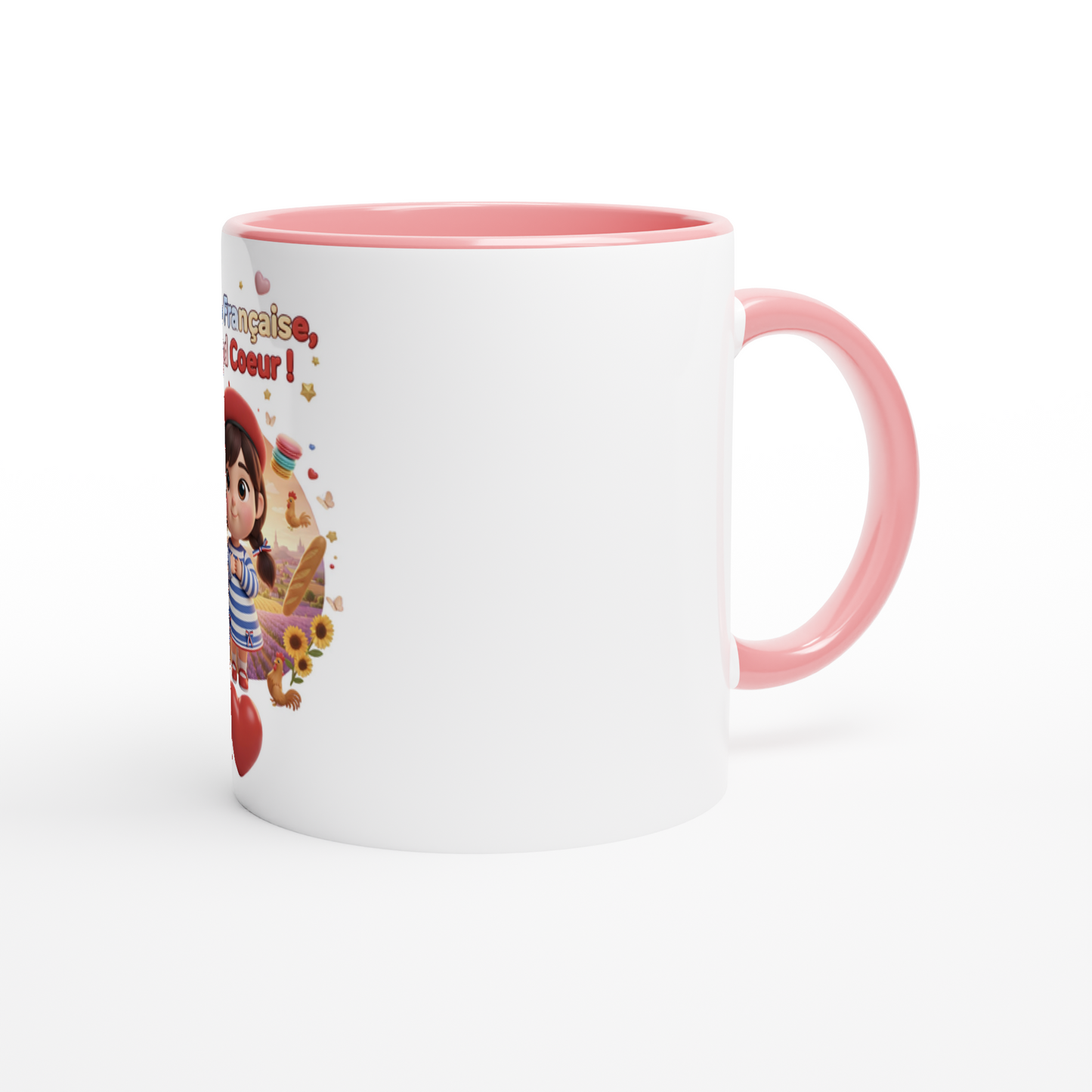 Mug en céramique  Française au grand cœur de 325 ml (11 oz)