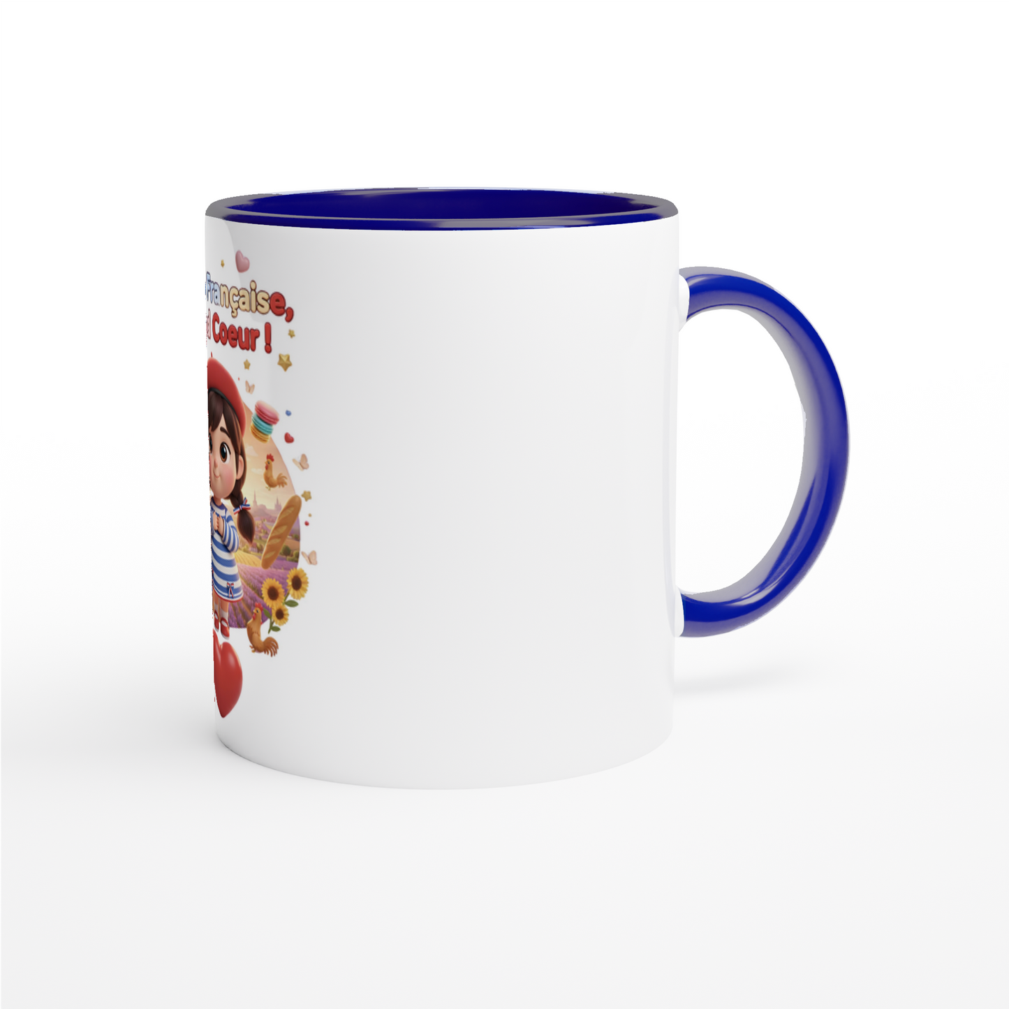Mug en céramique  Française au grand cœur de 325 ml (11 oz)