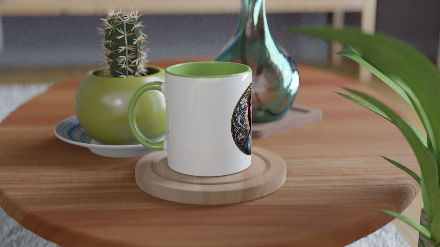 Mug en céramique  Marianne blanche 325 ml (11 oz) avec intérieur coloré