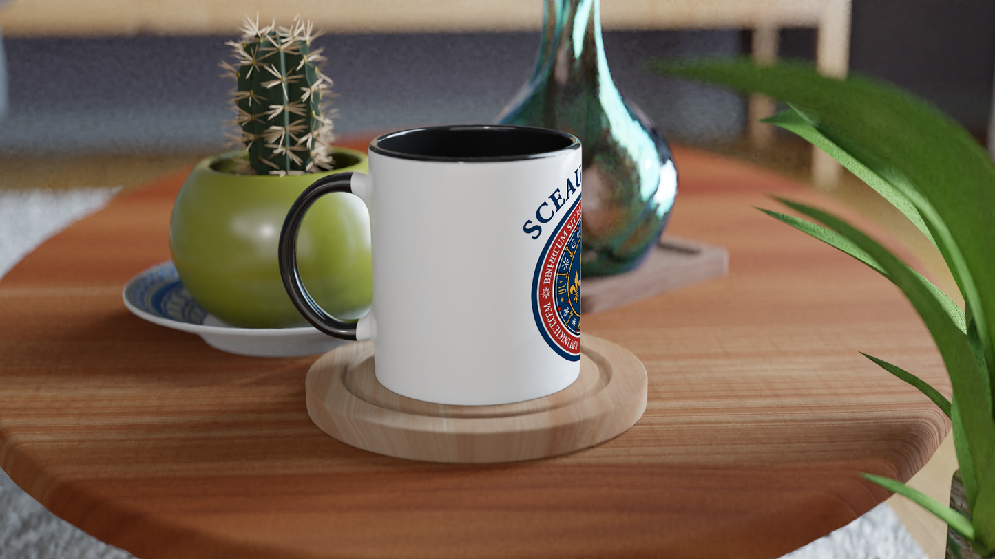 Mug en céramique le sceau du roi blanche 325 ml (11 oz) avec intérieur coloré