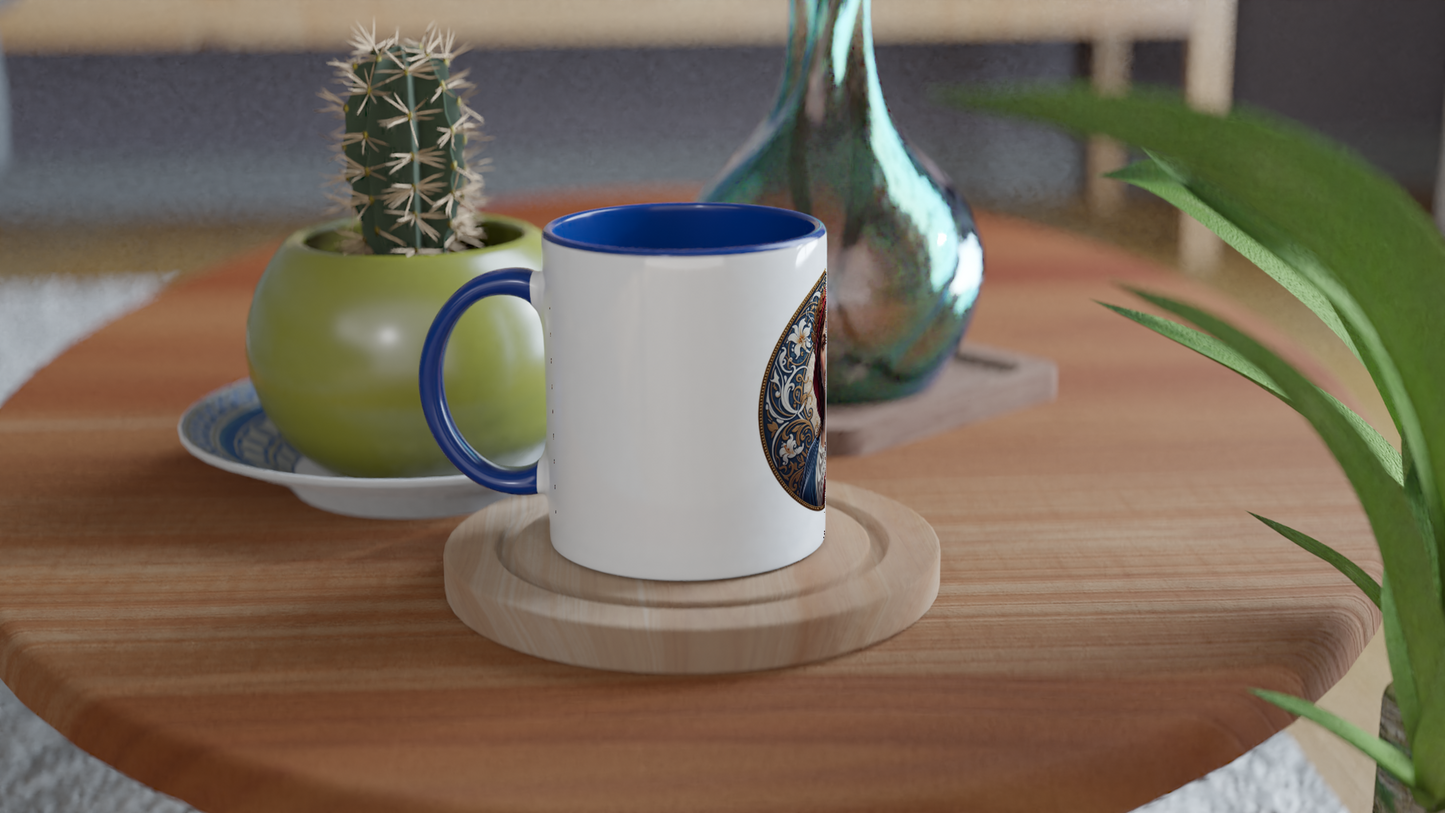 Mug en céramique  Marianne blanche 325 ml (11 oz) avec intérieur coloré
