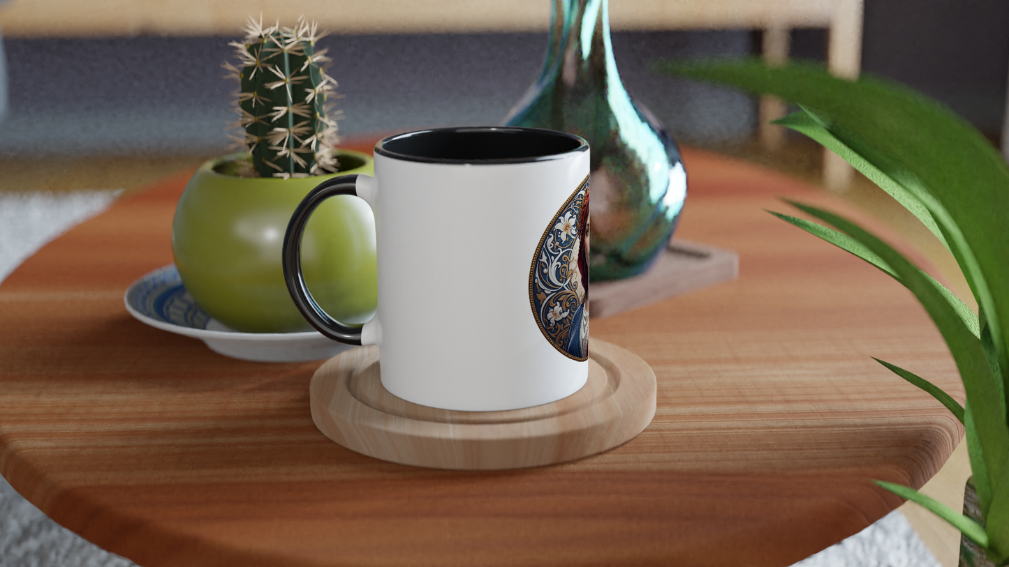 Mug en céramique  Marianne blanche 325 ml (11 oz) avec intérieur coloré