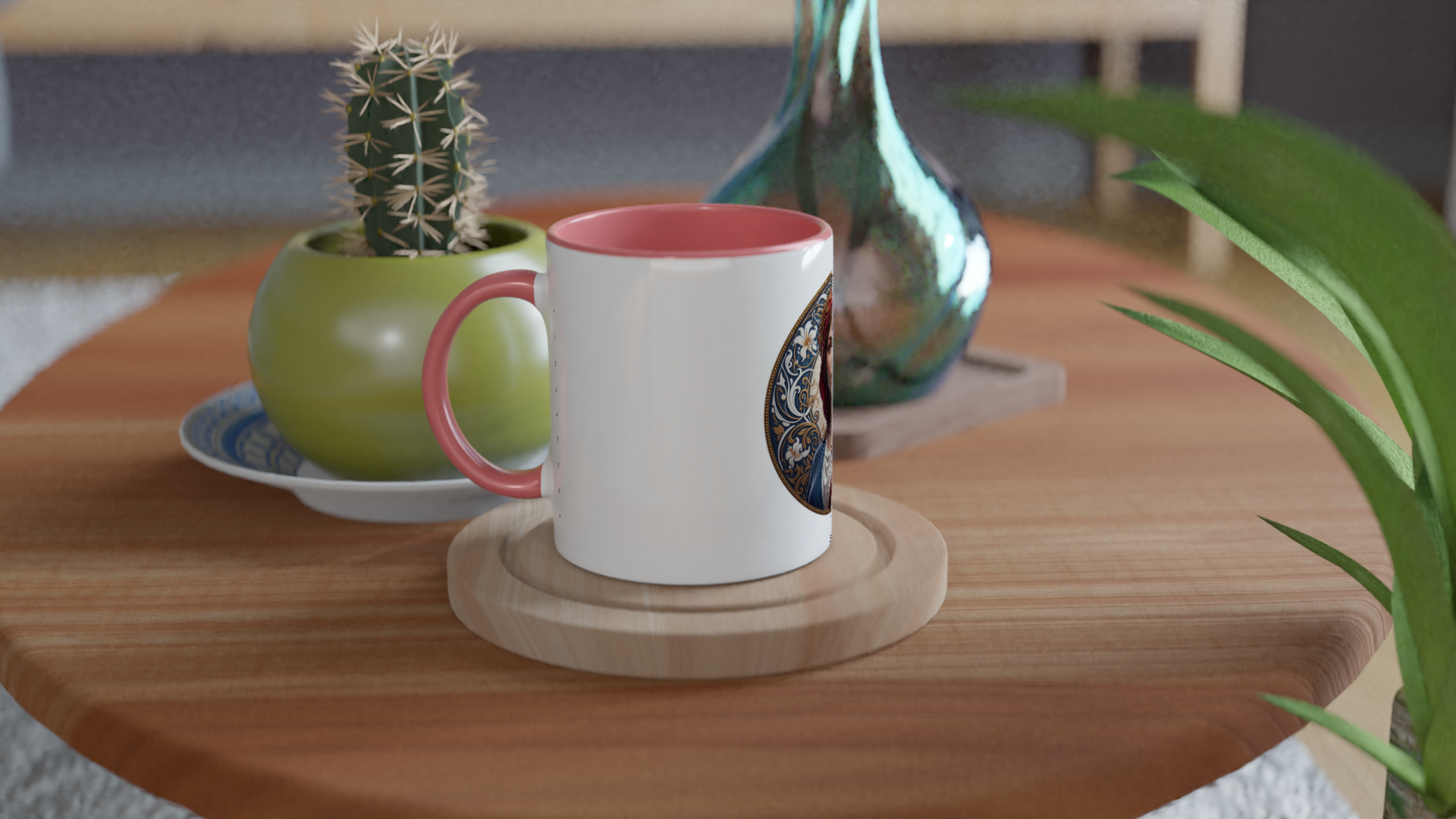 Mug en céramique  Marianne blanche 325 ml (11 oz) avec intérieur coloré