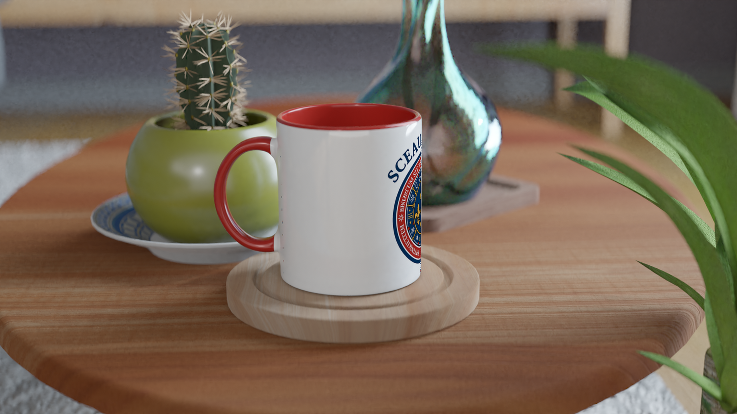 Mug en céramique le sceau du roi blanche 325 ml (11 oz) avec intérieur coloré