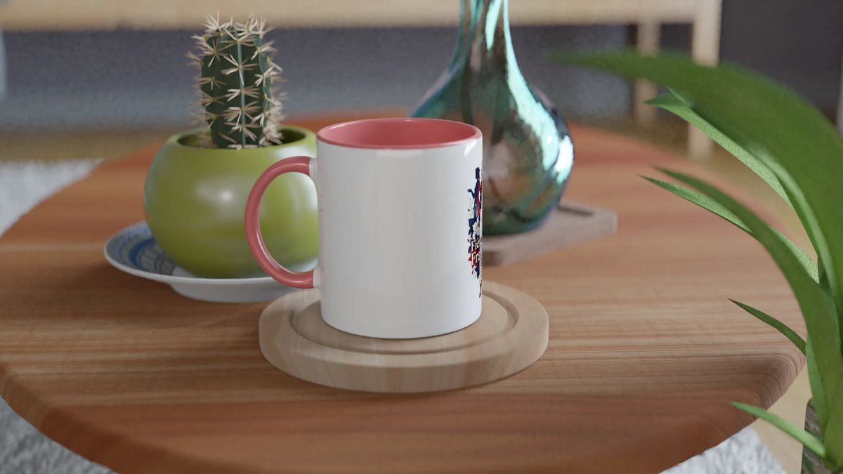 Mug  fière d'être française  en céramique blanche 325 ml (11 oz) avec intérieur coloré