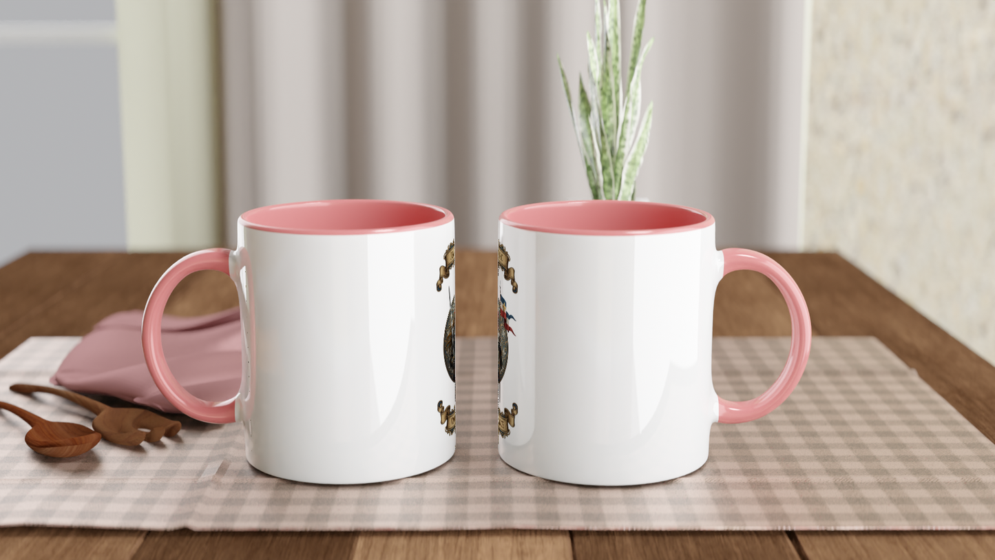 Mug en céramique  jeanne d'arc blanche 325 ml (11 oz) avec intérieur coloré
