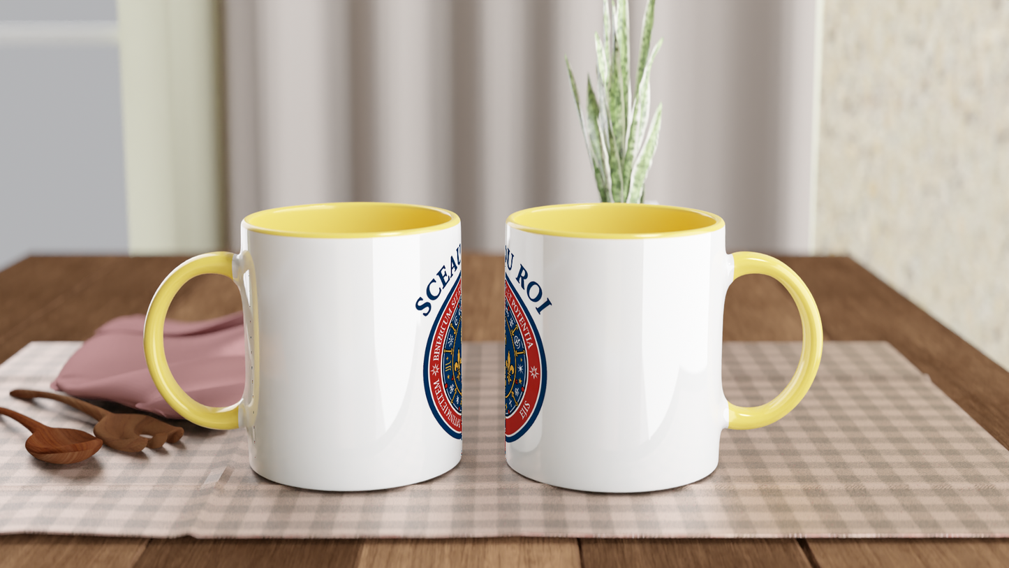 Mug en céramique le sceau du roi blanche 325 ml (11 oz) avec intérieur coloré