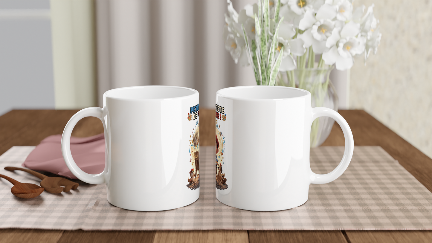 White 11oz Ceramic Mug garçon petit artiste de France