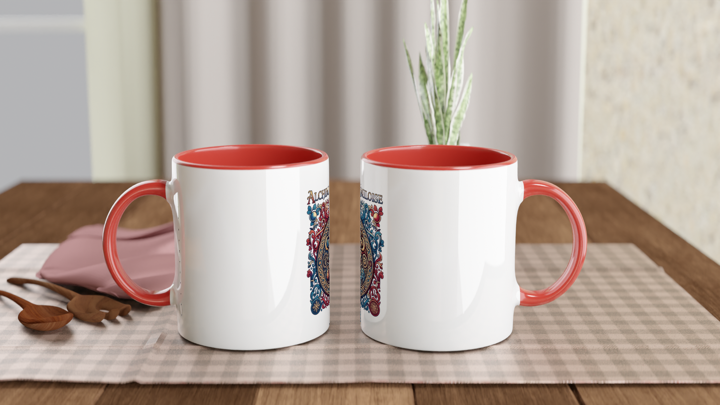 Mug en céramique alchimie gauloise  blanche 325 ml (11 oz) avec intérieur coloré