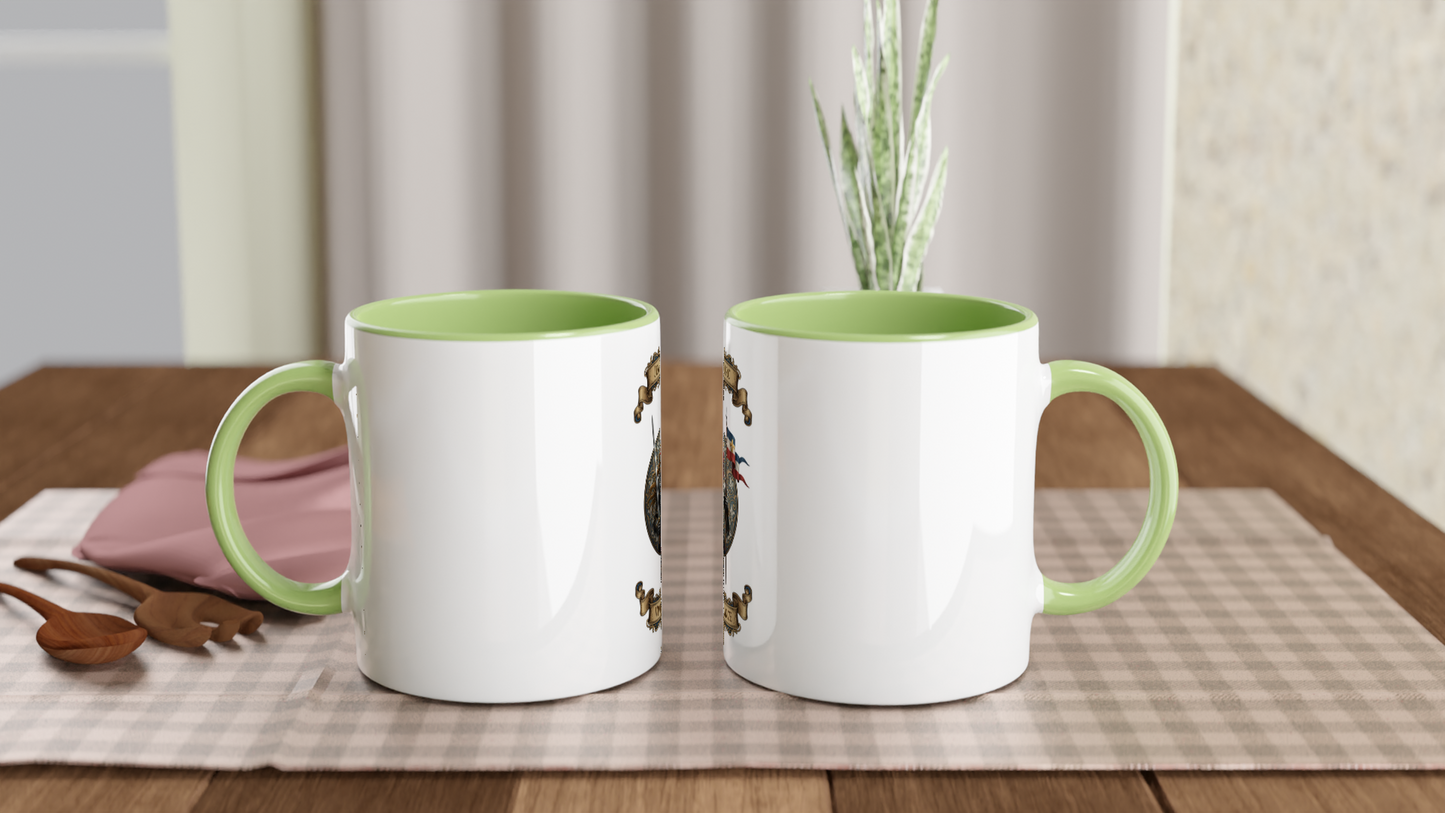 Mug en céramique  jeanne d'arc blanche 325 ml (11 oz) avec intérieur coloré