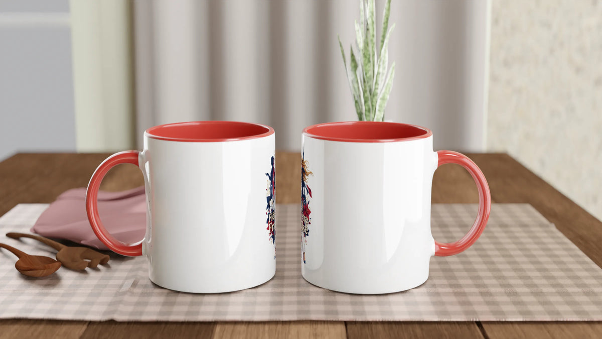 Mug  fière d'être française  en céramique blanche 325 ml (11 oz) avec intérieur coloré