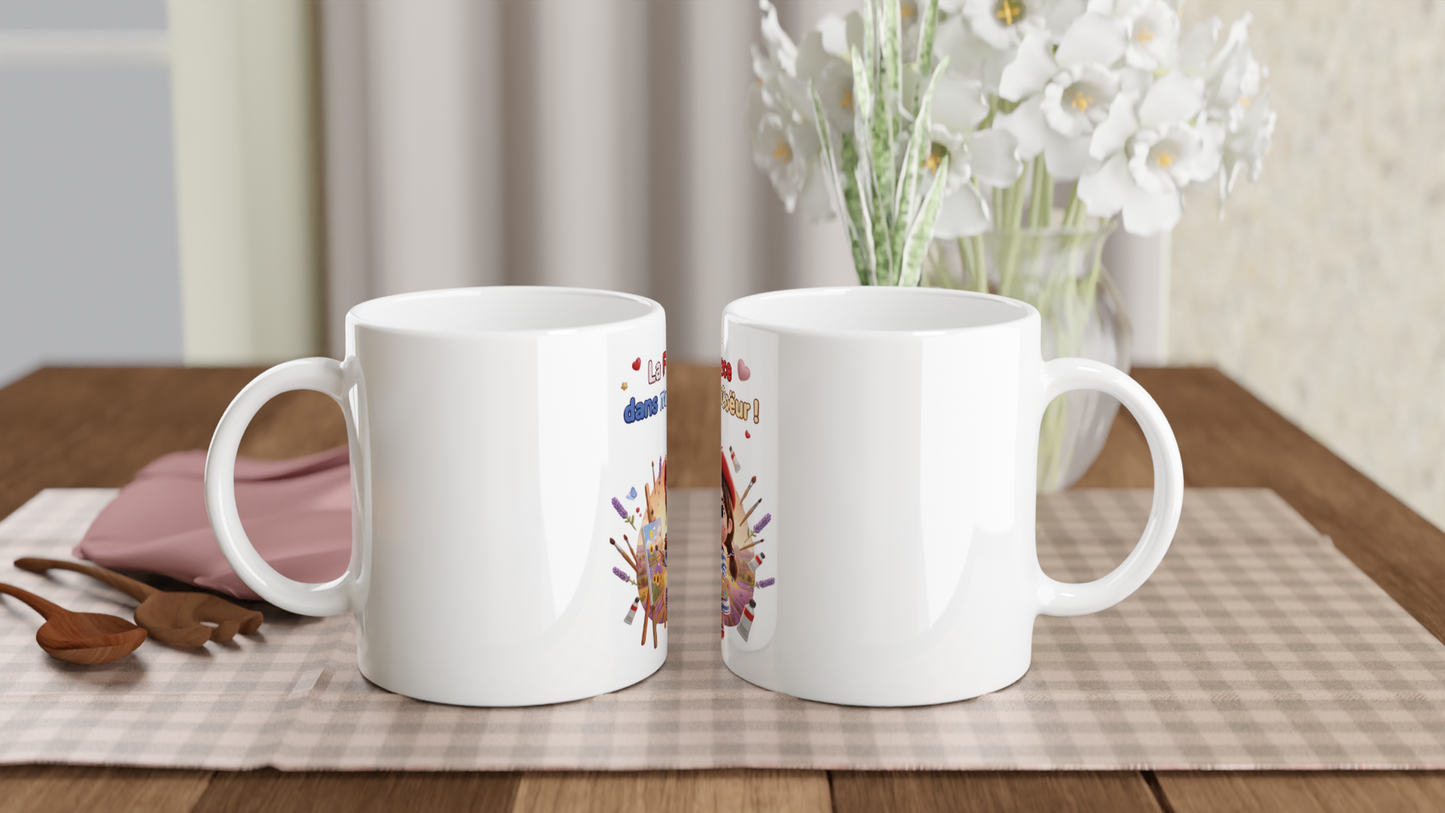Mug en céramique la France dans mon cœur  de 325 ml (11 oz)
