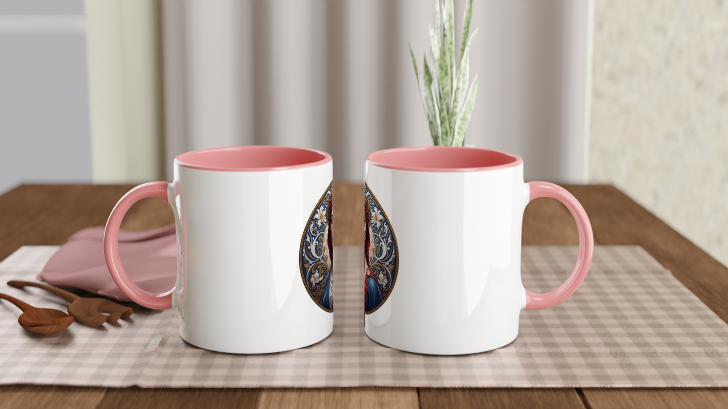 Mug en céramique  Marianne blanche 325 ml (11 oz) avec intérieur coloré