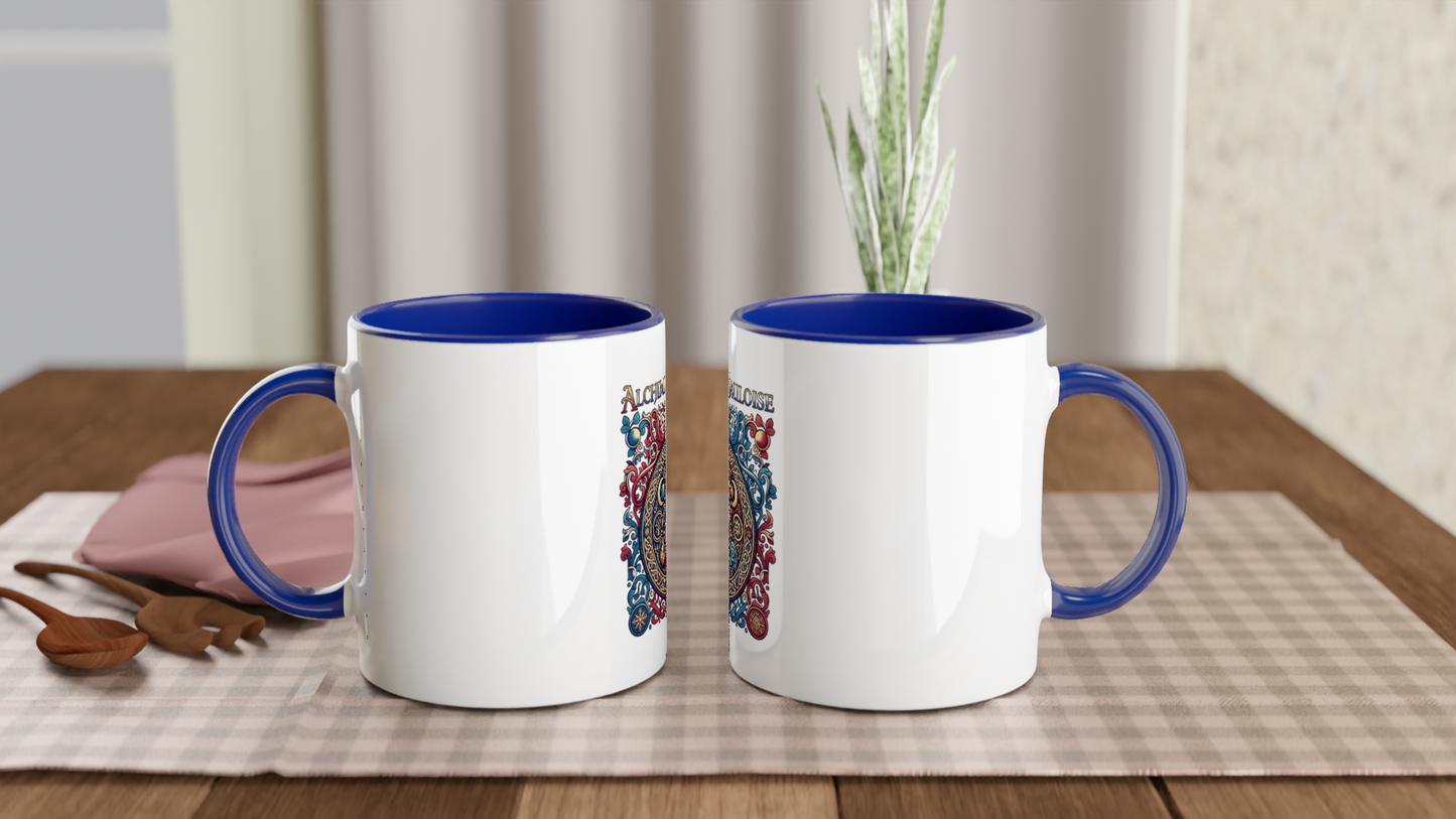 Mug en céramique alchimie gauloise  blanche 325 ml (11 oz) avec intérieur coloré