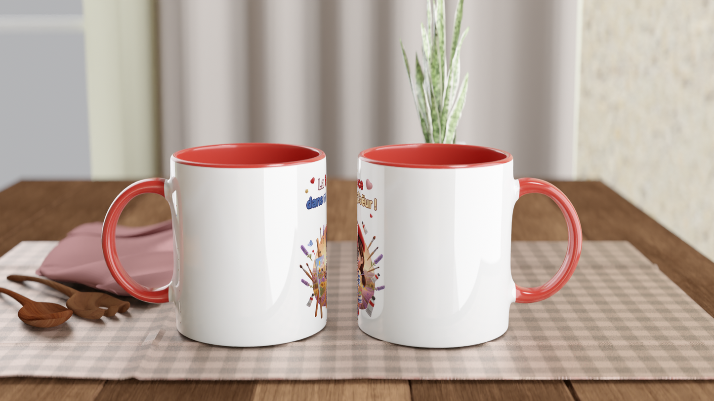 Mug en céramique la France dans mon cœur  de 325 ml (11 oz)