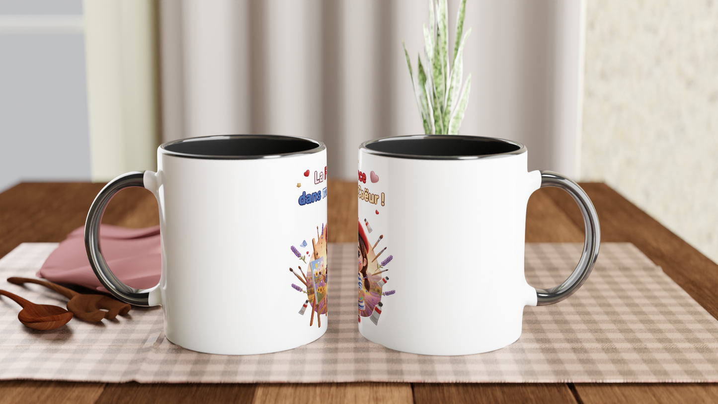 Mug en céramique la France dans mon cœur  de 325 ml (11 oz)