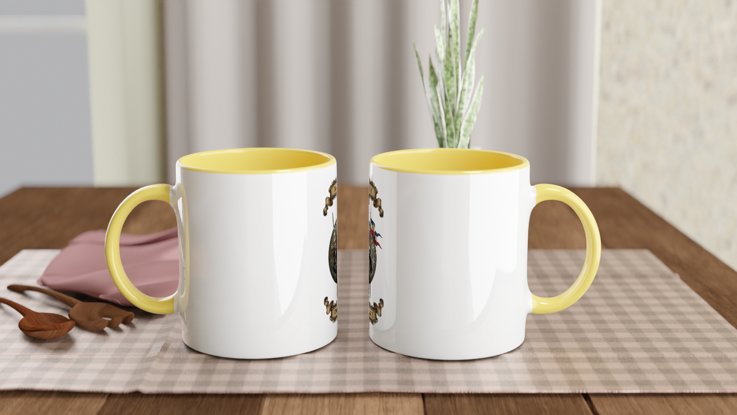 Mug en céramique  jeanne d'arc blanche 325 ml (11 oz) avec intérieur coloré