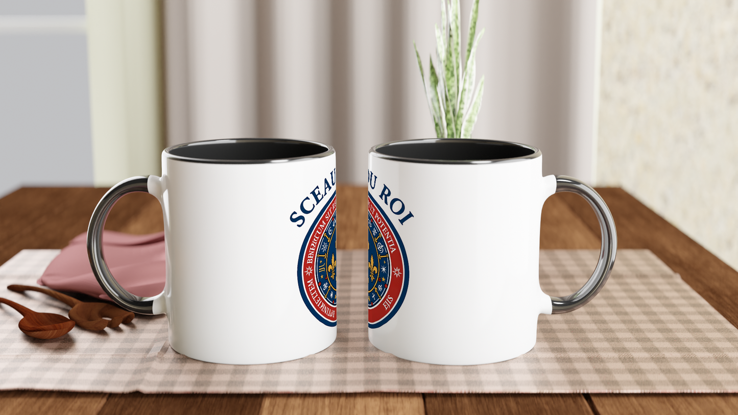 Mug en céramique le sceau du roi blanche 325 ml (11 oz) avec intérieur coloré