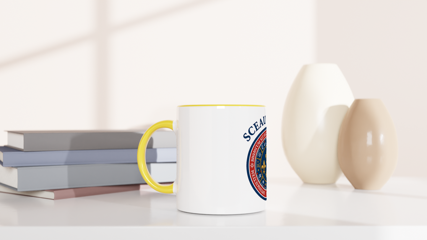 Mug en céramique le sceau du roi blanche 325 ml (11 oz) avec intérieur coloré