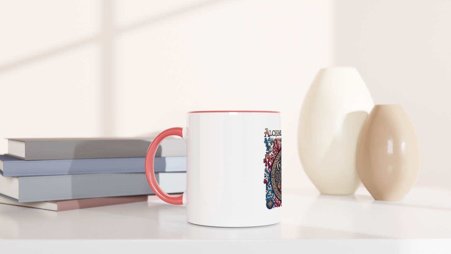 Mug en céramique alchimie gauloise  blanche 325 ml (11 oz) avec intérieur coloré