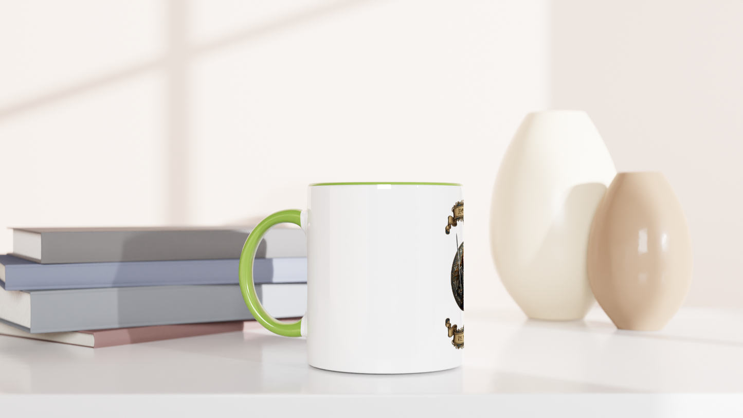 Mug en céramique  jeanne d'arc blanche 325 ml (11 oz) avec intérieur coloré