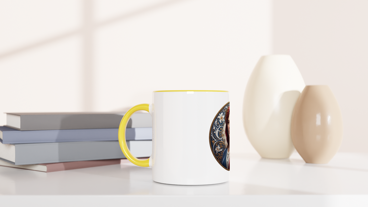 Mug en céramique  Marianne blanche 325 ml (11 oz) avec intérieur coloré