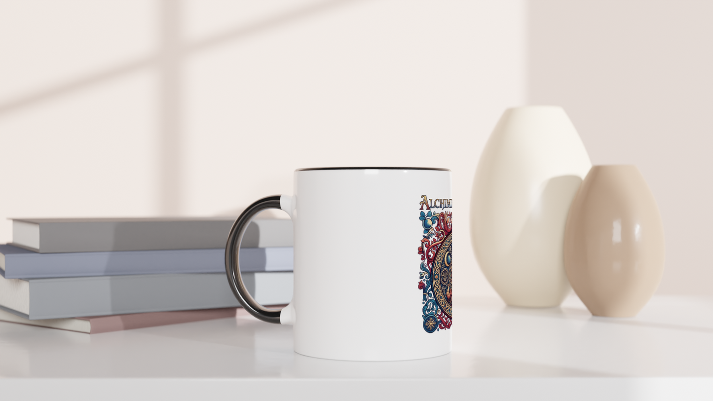Mug en céramique alchimie gauloise  blanche 325 ml (11 oz) avec intérieur coloré