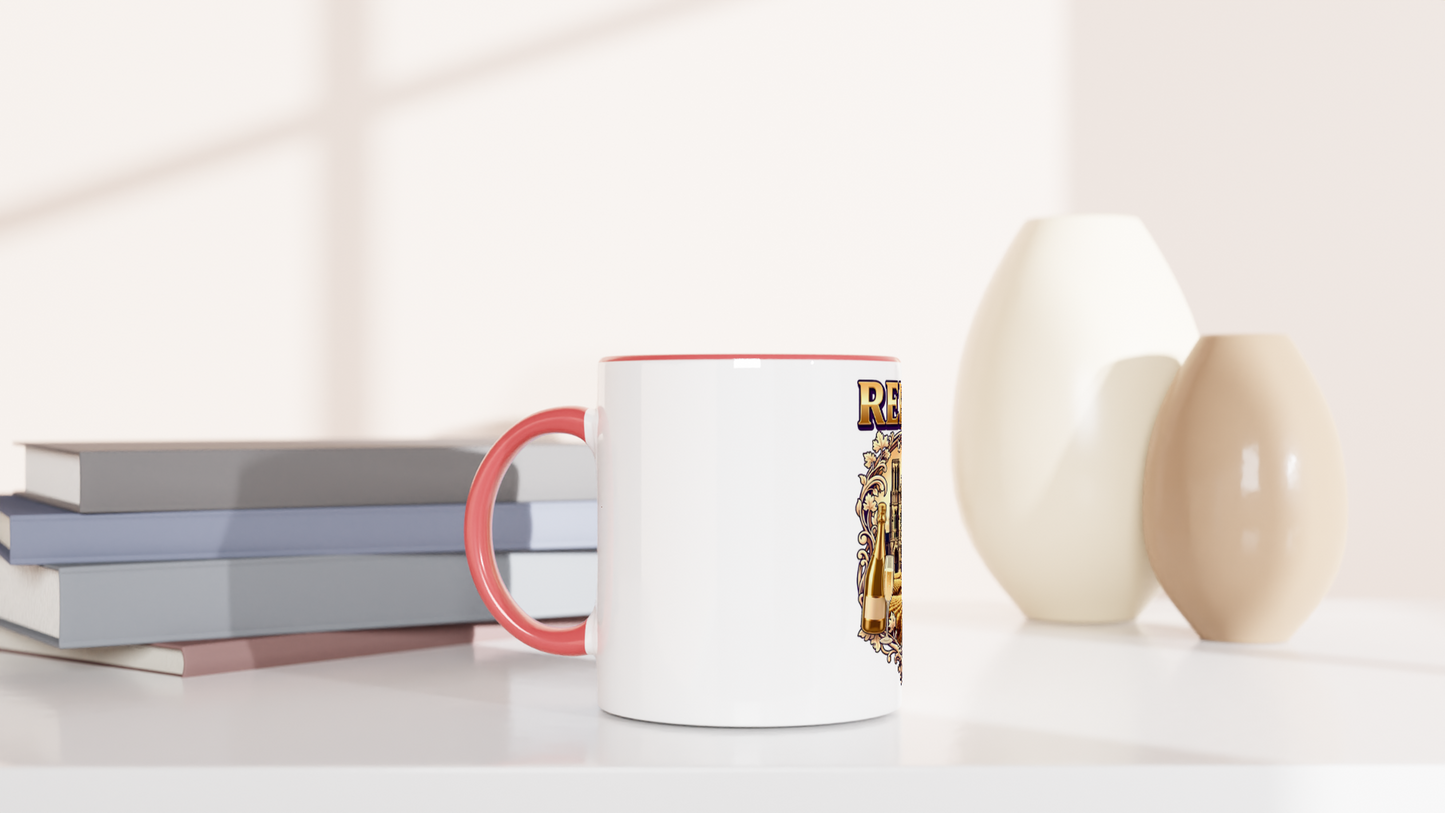 Mug en céramique Reims ville de France blanche 325 ml (11 oz) avec intérieur coloré
