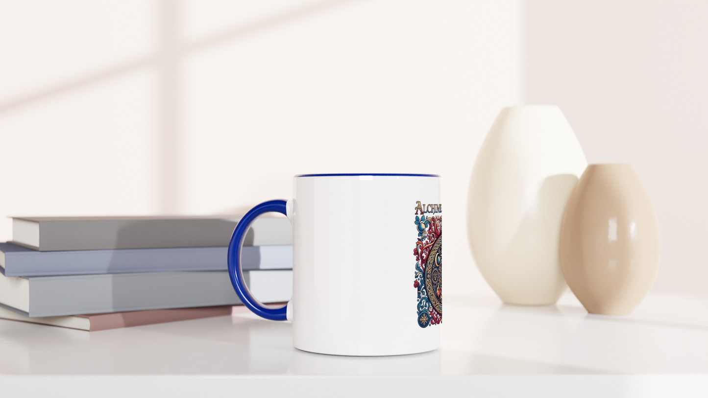 Mug en céramique alchimie gauloise  blanche 325 ml (11 oz) avec intérieur coloré