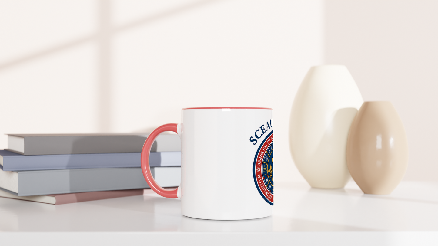 Mug en céramique le sceau du roi blanche 325 ml (11 oz) avec intérieur coloré