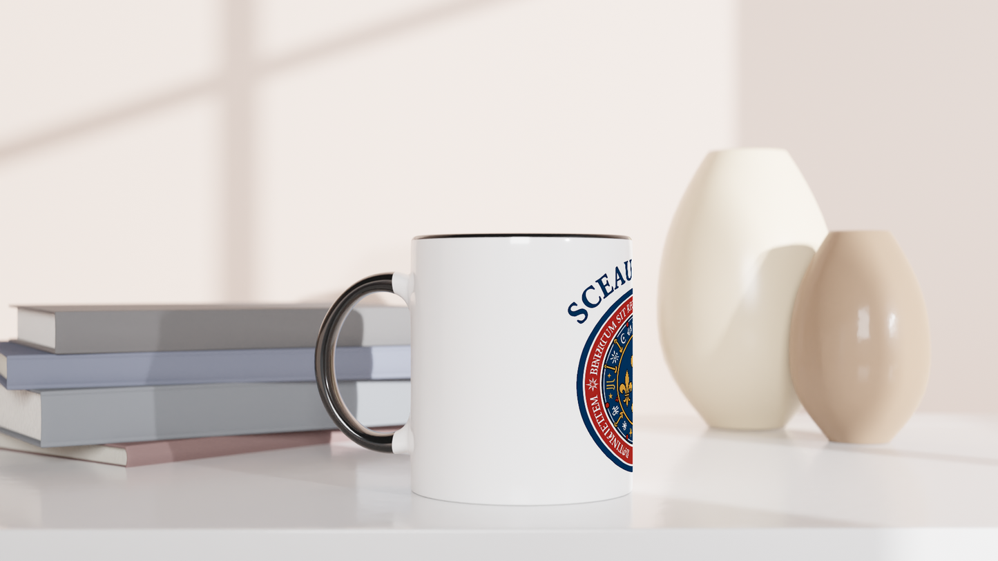 Mug en céramique le sceau du roi blanche 325 ml (11 oz) avec intérieur coloré