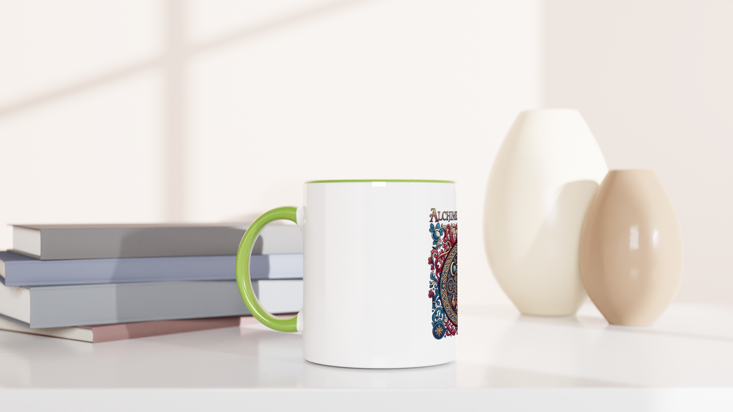 Mug en céramique alchimie gauloise  blanche 325 ml (11 oz) avec intérieur coloré