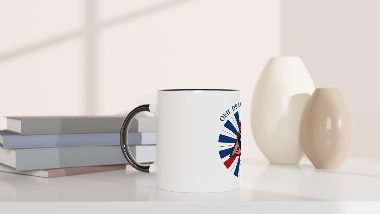 Mug en céramique œil de la république   blanche 325 ml (11 oz) avec intérieur coloré