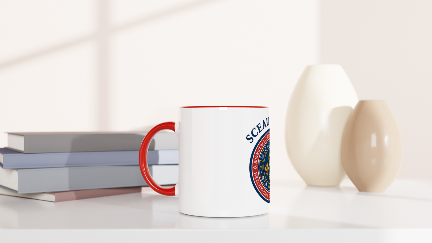 Mug en céramique le sceau du roi blanche 325 ml (11 oz) avec intérieur coloré