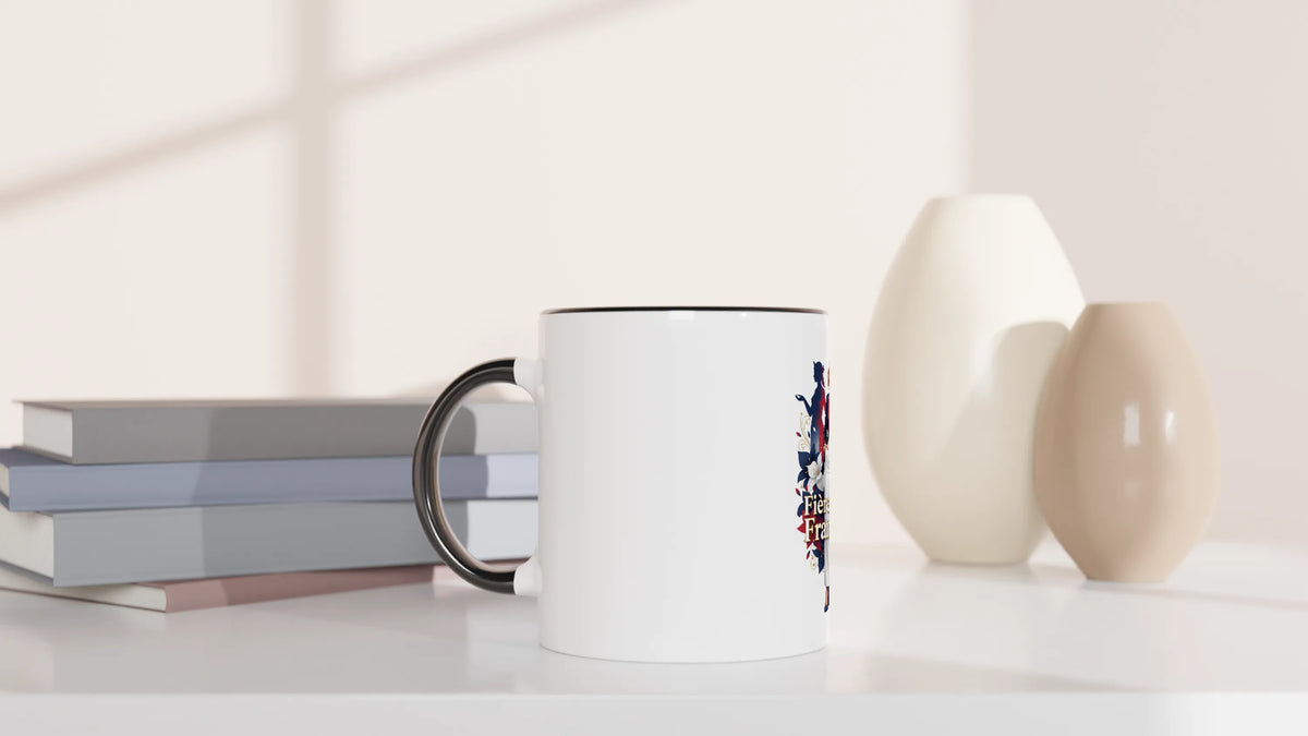 Mug  fière d'être française  en céramique blanche 325 ml (11 oz) avec intérieur coloré
