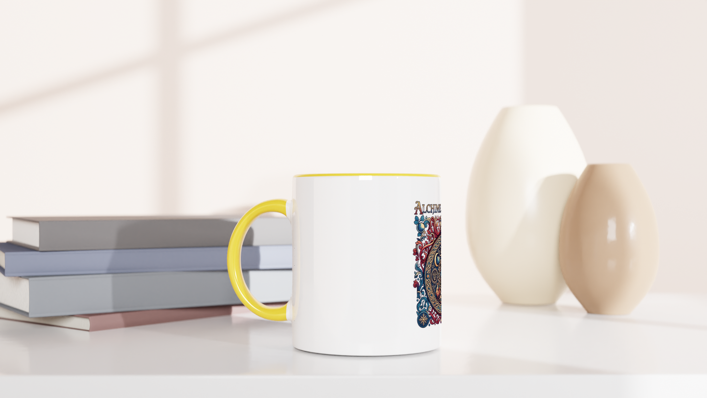 Mug en céramique alchimie gauloise  blanche 325 ml (11 oz) avec intérieur coloré