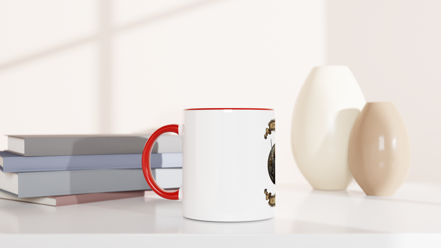 Mug en céramique  jeanne d'arc blanche 325 ml (11 oz) avec intérieur coloré
