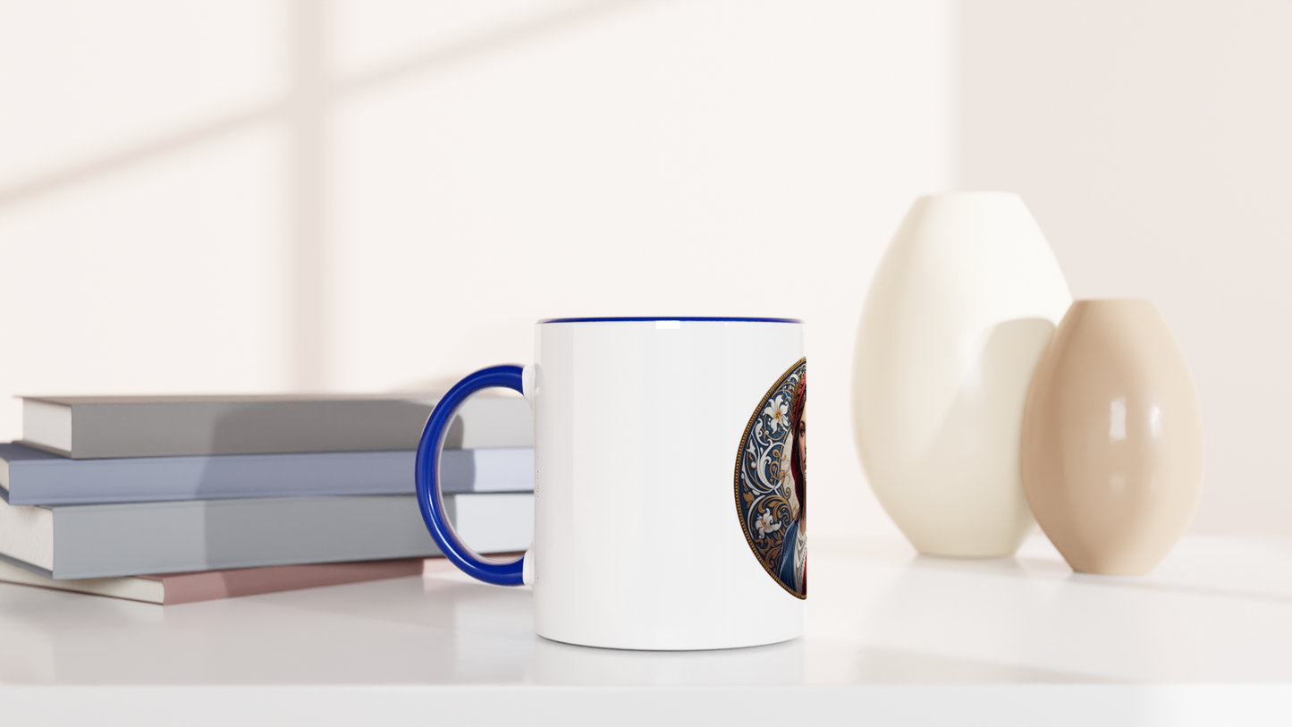 Mug en céramique  Marianne blanche 325 ml (11 oz) avec intérieur coloré