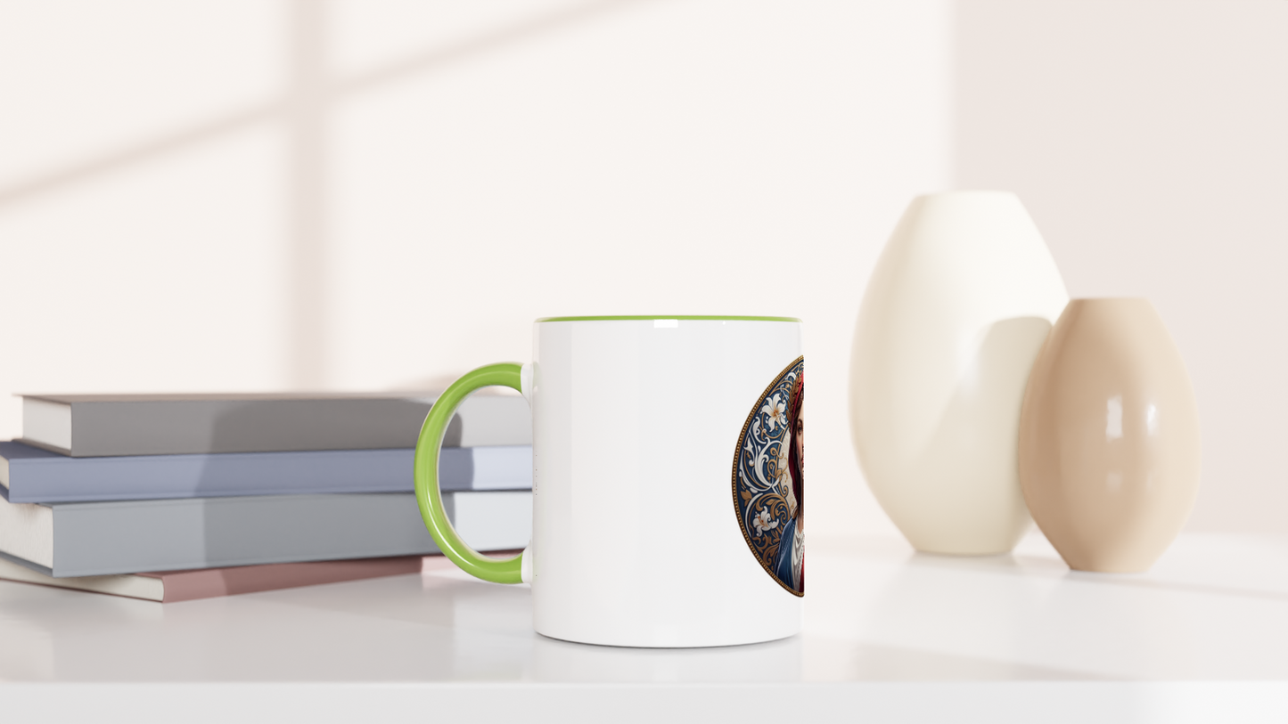 Mug en céramique  Marianne blanche 325 ml (11 oz) avec intérieur coloré