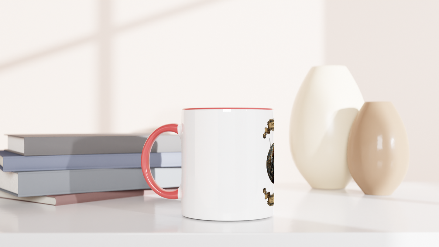 Mug en céramique  jeanne d'arc blanche 325 ml (11 oz) avec intérieur coloré