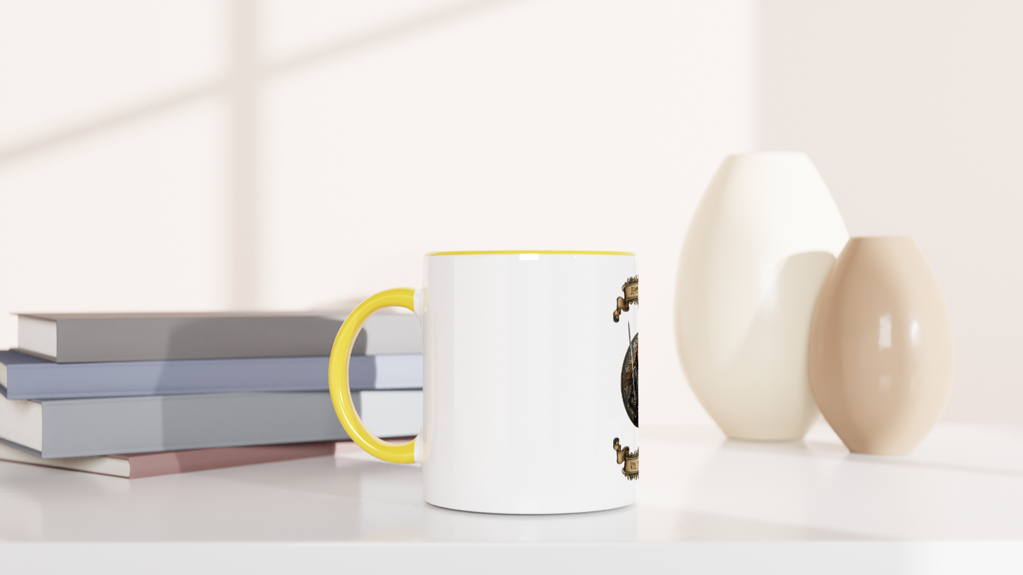 Mug en céramique  jeanne d'arc blanche 325 ml (11 oz) avec intérieur coloré