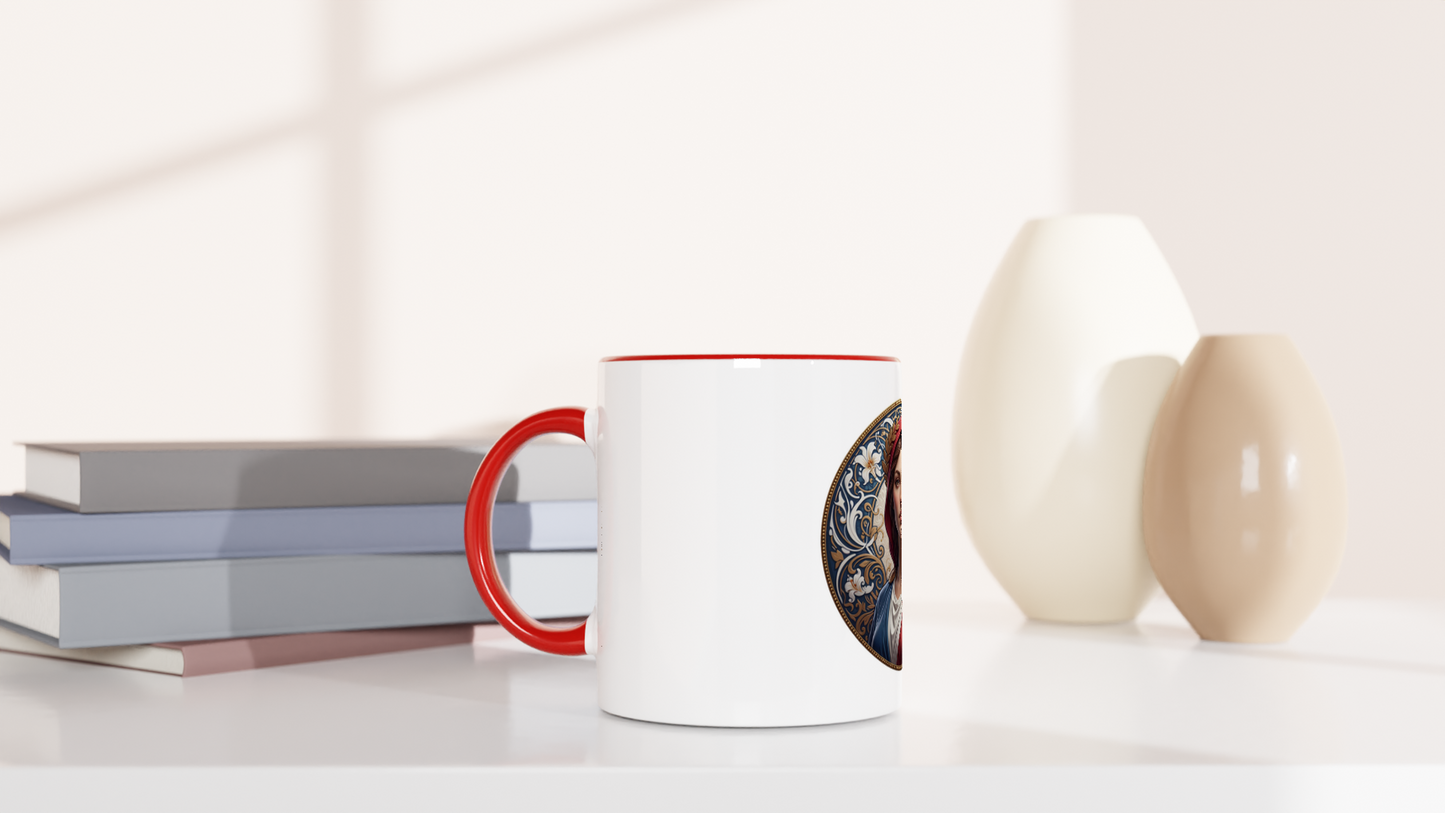Mug en céramique  Marianne blanche 325 ml (11 oz) avec intérieur coloré