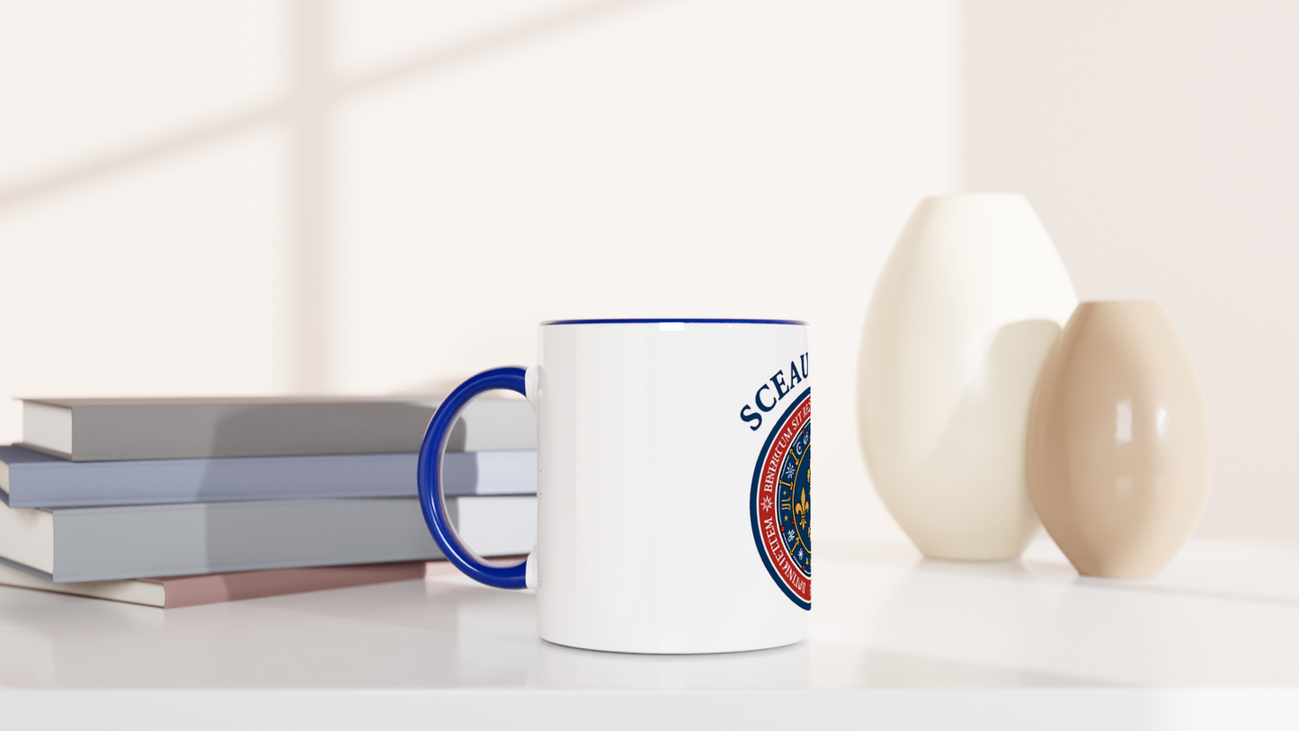 Mug en céramique le sceau du roi blanche 325 ml (11 oz) avec intérieur coloré
