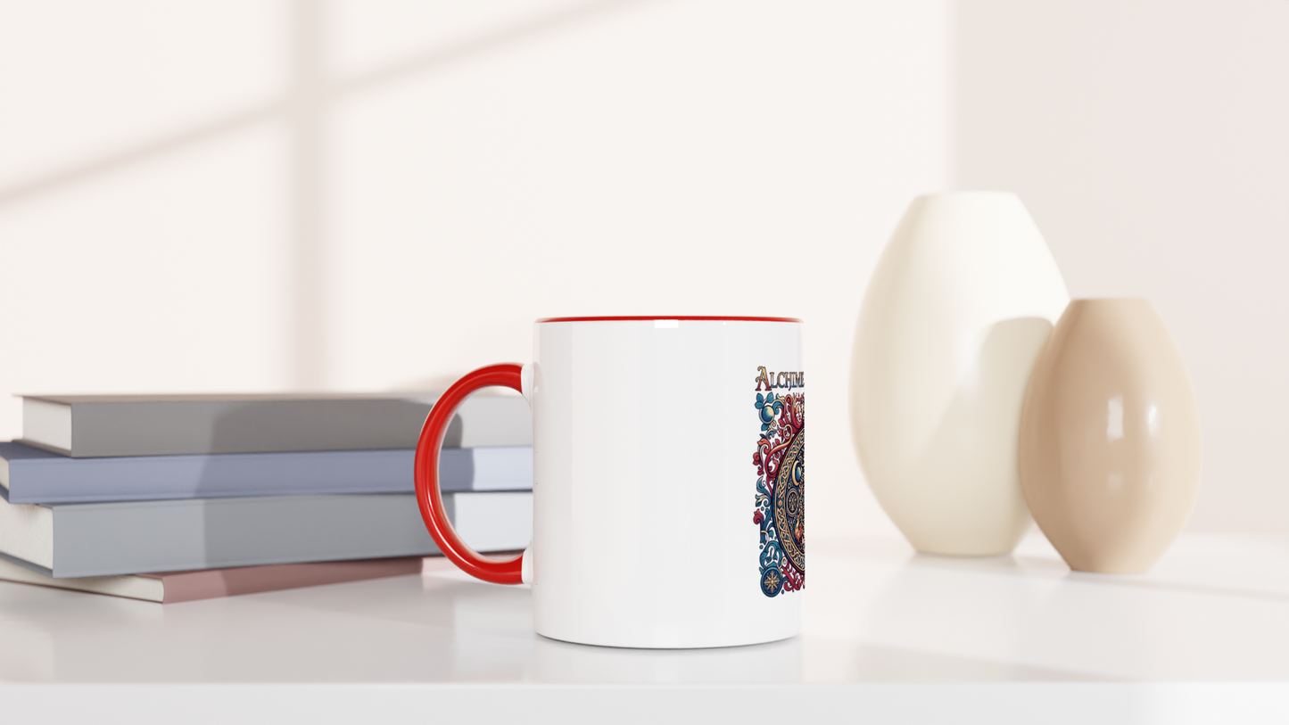 Mug en céramique alchimie gauloise  blanche 325 ml (11 oz) avec intérieur coloré