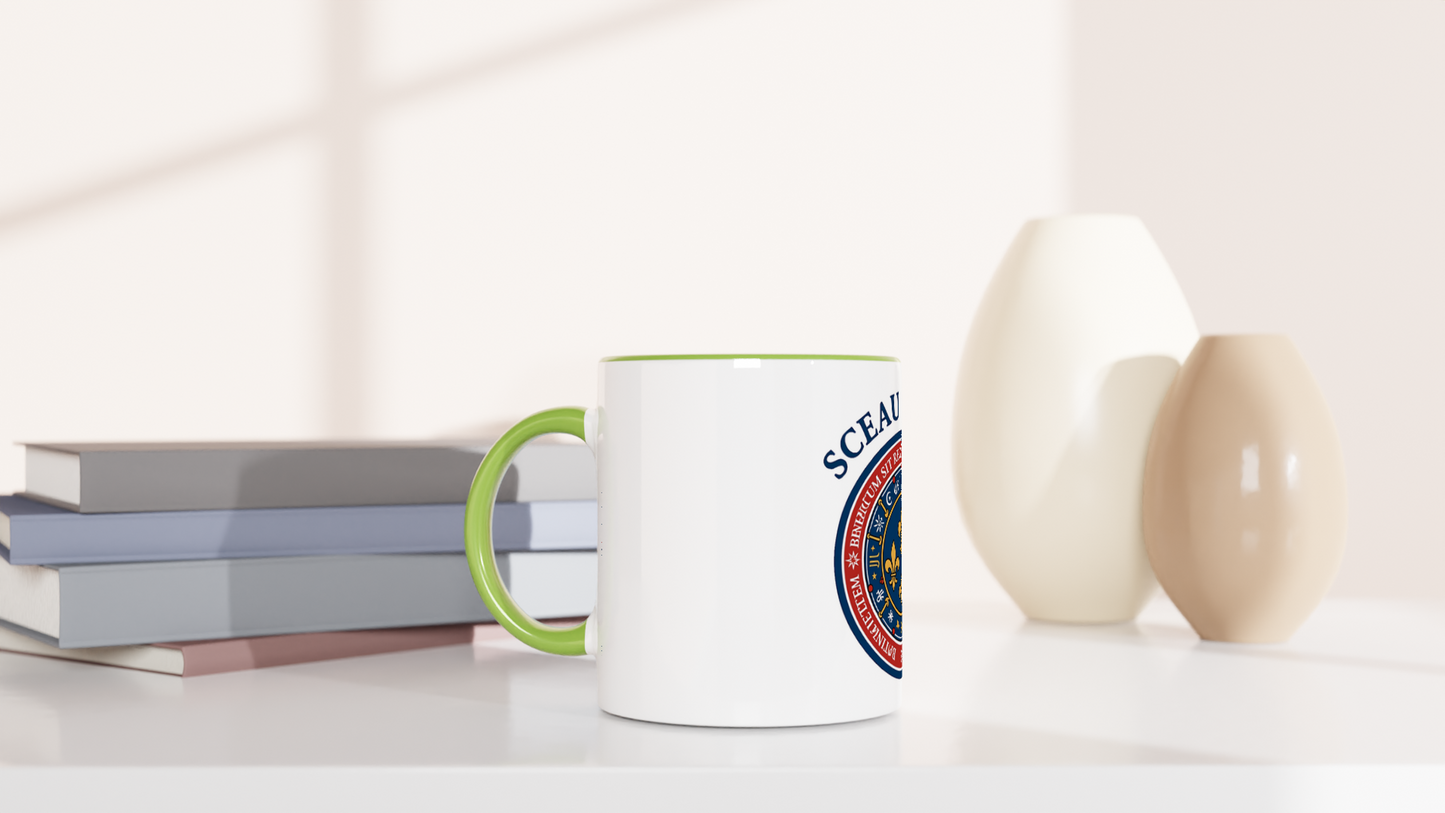 Mug en céramique le sceau du roi blanche 325 ml (11 oz) avec intérieur coloré