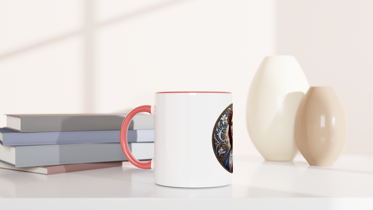 Mug en céramique  Marianne blanche 325 ml (11 oz) avec intérieur coloré